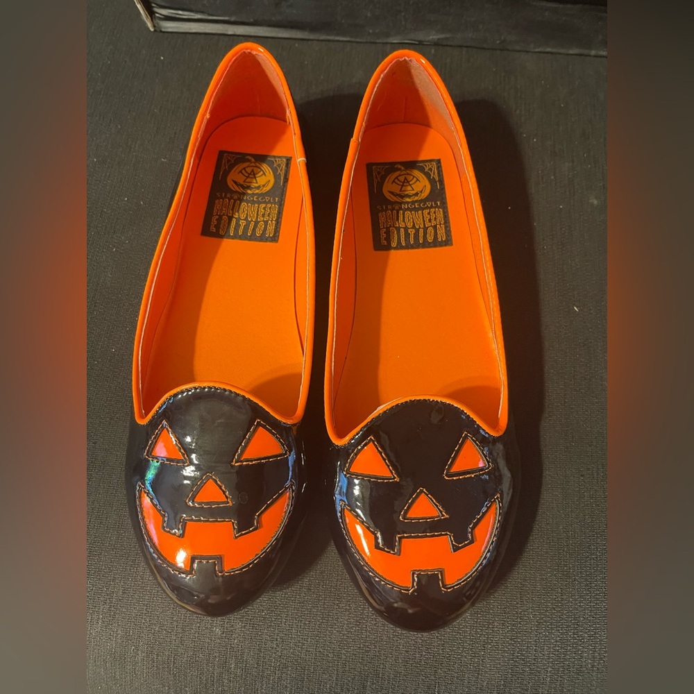 Strange Cult Black and Orange Pumpkin Flats